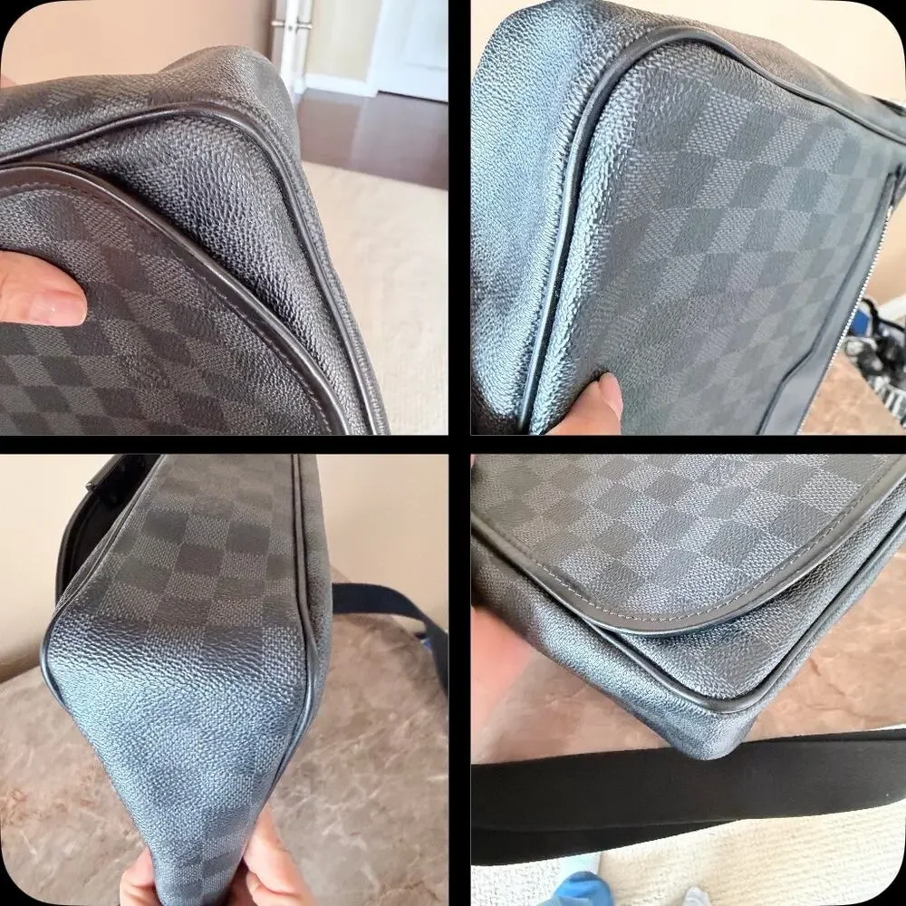 $1590 Louis Vuitton Daniel Messenger Bag Damier Graphite MM